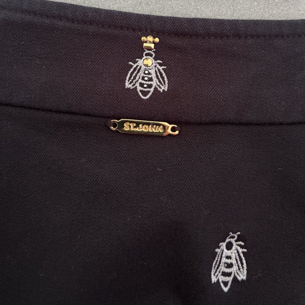 St. John Sport by Marie Gray Black Bee Embroidered Jacket - FREE SHIPPING! - Picture 7 of 7